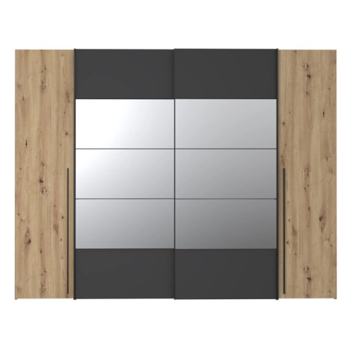 Szafa ubraniowa 270 cm Dąb Artisan/Czarny